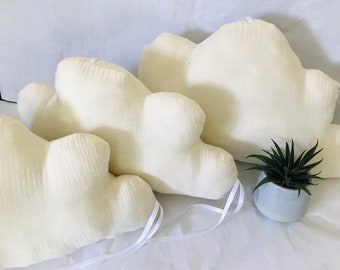 Ivory double gauze cloud cushion, baby room decoration, Hygge decoration, birth gift, child's birthday, Christmas, Easter, Mother's Day