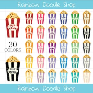 popcorn clipart, popcorn clip art, colorful popcorn clipart, rainbow popcorn clipart, digital popcorn, movie clipart, pop corn clipart