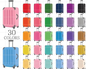 Clipart de equipaje, imágenes prediseñadas de equipaje arco iris, equipaje digital, papel clipart de equipaje duro, clip art de equipaje, imágenes prediseñadas de viaje, imágenes prediseñadas de vacaciones