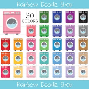 Washing Machine Clipart, Laundry Clip Art, Laundry Icon, Washing Machine Icon, Colorful Laundry, Laundry Day Clipart, Chores Clipart