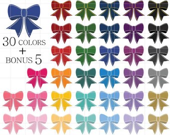 Bow Tie Clipart, Ribbons Clipart, Digital Ribbons, Colorful Ribbons, Bow Clipart, Digital Bows, Colorful Bows, Rainbow Ribbons, Rainbow Bows