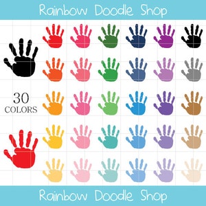 Painted Hand Prints Clipart, Handprints Clipart, Kids Hand Prints, Painted Hand Prints, Art and Craft Clipart, Colorful Hand Prints