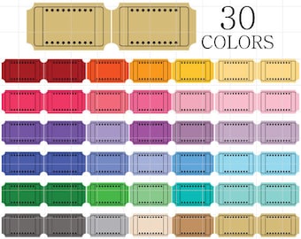 Blank Coupon Clipart, Blank Tickets Clip Art, Digital Coupons, Vintage Coupon Clipart, Colorful Coupons, Colorful Tickers, Rainbow Coupons