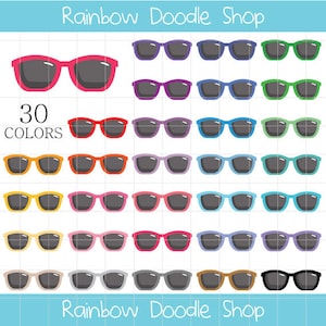 Shades Clipart, Sunglasses Clipart, Sun Glasses Clip Art, Digital Shades, Digital Sunglasses, Colorful Sunnies, Rainbow Sunglasses