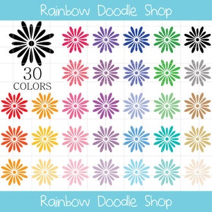 Blume Blumen Clipart, Blumen ClipArt, Clipart, bunten Blumen Clipart, Blume Silhouette, Regenbogen Blumen Clipart, Scrapbooking