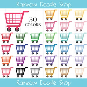 Einkaufen Warenkorb Clipart, Einkaufswagen ClipArt, Einkaufen, Einkaufswagen-Symbol, Warenkorb Symbol Clipart, bunten Einkaufen Karren, Regenbogen Einkaufswagen