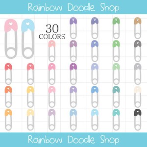 Buy 3 Get 1 Free Rainbow Safety Pins Clipart Clip Art, Baby Safety Pins,  Diaper Pins, Scrapbooking, Invitations, Planners, Graphics, Digital 