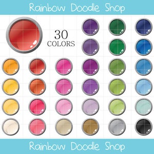 Glanzende knoppen Clipart, Rainbow knoppen illustraties, Rainbow knoppen Clipart, kleurrijke knoppen Cliaprt, digitale knoppen, knoppen illustraties