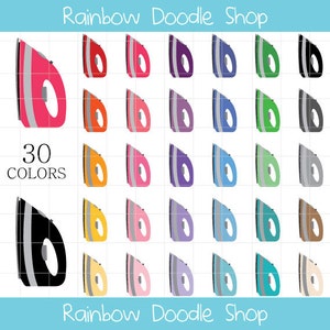 Iron Clipart, Iron Clip Art, Colorful Irons Clipart, Laundry Planner Stickers, Laundry Clipart, Laundry Clip Art, Clothes Ironing Clipart