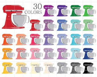 Stand Mixer Clipart, Cake Mixer Clip Art, Baking Clipart, Baking Utensils Digital, Cake Mixer Rainbow Colors, Colorful Stand Mixer Clipart