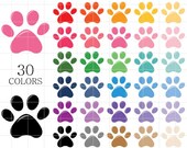 Paw Print Clipart, Colorful Paw Prints, Digital Pet Prints, Dog Paw Clipart, Paw Clip Art, Pet Paw Clipart, Pet Paw Clip Art, Paw Clipart