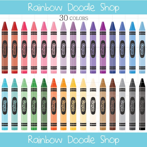 Crayon Clipart  Rainbow Crayons by Barefoot and Bilingual Clipart