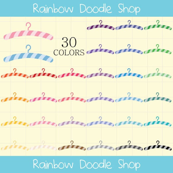 Hanger Clipart, Hangers Clip Art, Laundry Clipart, Laundry Day Clipart, Colorful Hangers, Clothes Hanger Clipart, Rainbow Hangers