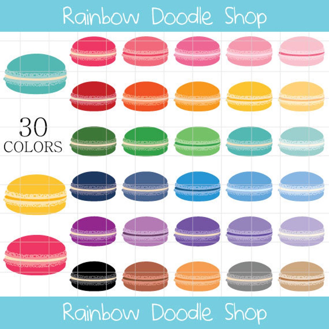 Colorful Macaron Clipart, Colorful Macarons Clip Art, Rainbow Macarons ...