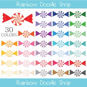 Sweets Clipart, Colorful Candy Clip Art, Colourful Sweets Clipart, Digital Sweets, Candy Digital Download, Peppermint Candy, Rainbow Sweets