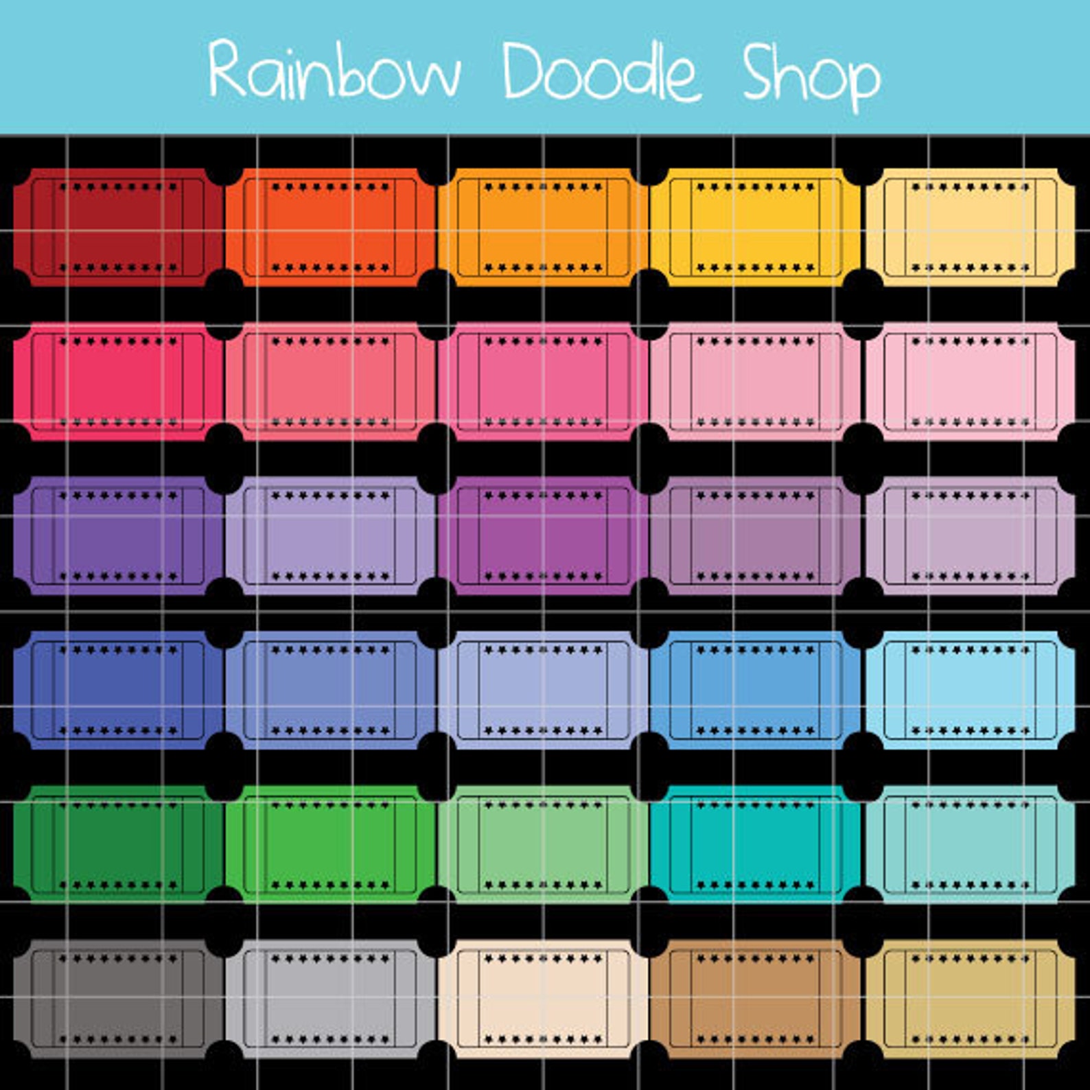 Blank Coupon Clipart, Blank Tickets Clip Art, Digital Coupons, Vintage