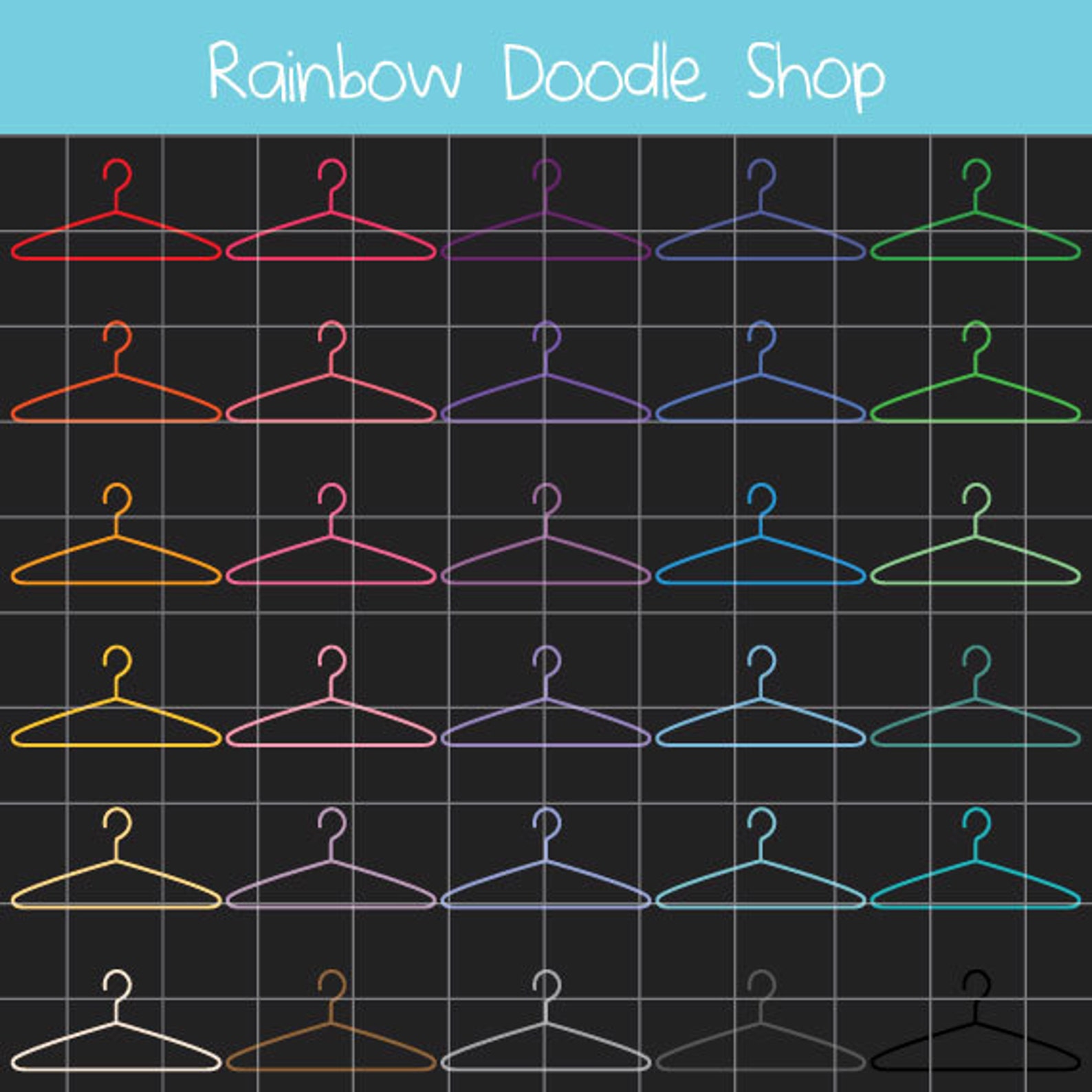 Hanger Clipart Hangers Clip Art Laundry Clipart Wire Etsy