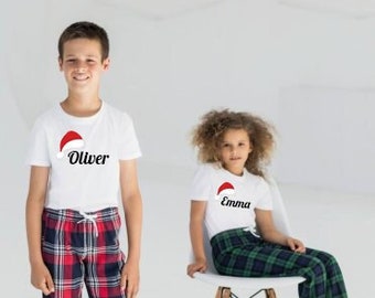 Unisex Familie Pyjamas Set | Familie Tartan Weihnachtspyjama | Personalisierter Weihnachtspyjama | Passender Weihnachts PJs | Karierter Schlafanzug