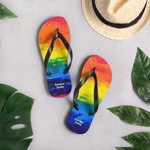 Gay pride sales flip flops