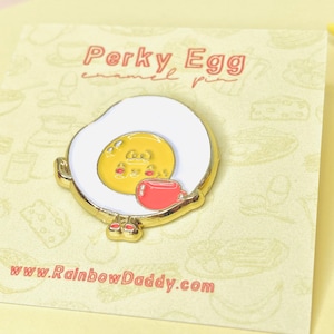 Perky Egg Enamel Pin | Egg Gift | Enamel Pin Badge | Lapel Pin | Kawaii Pin | Food Pin | Soft Enamel Pin | Breakfast Pin | Mother&#39;s Day Gift