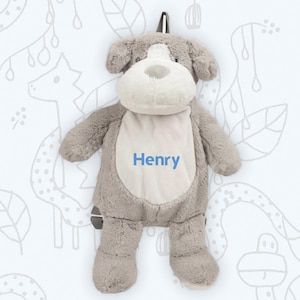 Sac à dos personnalisé pour chiot en peluche : sac en peluche, cadeau personnalisé pour enfant