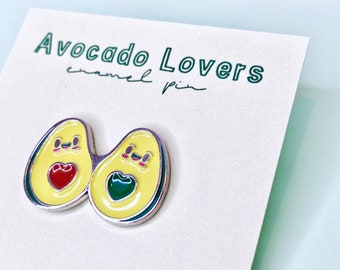 Kawaii Avocado Food Soft Enamel Lapel Pin Gift | Mother's Day Gift | Avocado Lover | Vegan | Vegetarian Pin