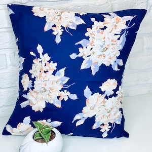 Dark Floral Pillow Cover: Rustic Cotton Throw Pillow Case
