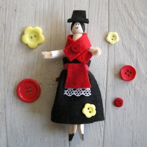 Mini Fabric Doll Faces, Covered Button Making Supplies, Tiny Doll