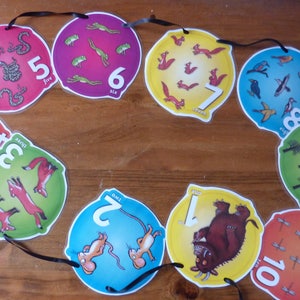 Gruffalo Number Line Bunting, Gruffalo Garland