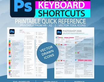 Adobe Photoshop 2026 Cheat sheet: Tools, Tips, Quick Reference & Keyboard shortcuts