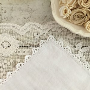 Antique French Linen & Lace Pillow Sham