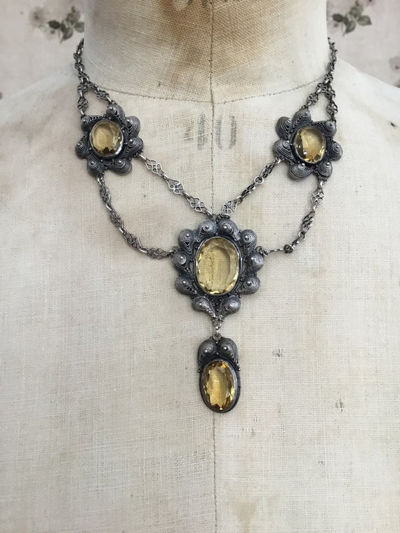 Antique Victorian Citrine  Necklace - image 1