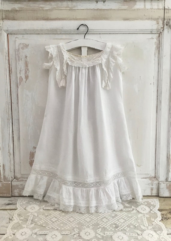 Antique Linen & Lace Childs Dress