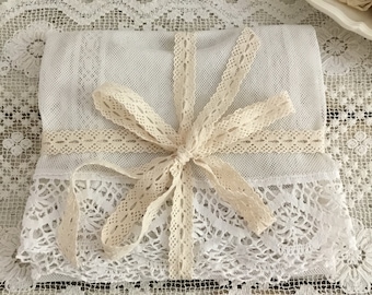 Antique French White Lace Curtain Panel