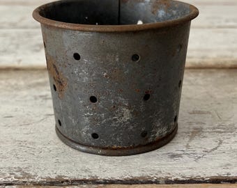 Antique French Metal Cheese Faisselle