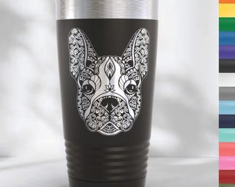 Zentangle Dog Portrait Tumbler | Custom Pet Mandala Cup | Artistic Dog Design Gift | Personalized Pet Mug