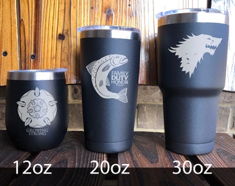 Inspired by the Game of Thrones Houses: Laser Engraved Stainless Steel Tumbler (2/2)