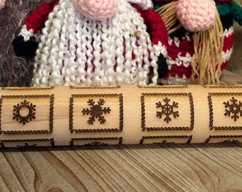 Laser Engraved Holiday or Custom Rolling Pin