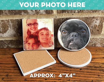 Porta-copos de cerâmica com fotos personalizadas | Conjunto de presentes personalizados com fotos de família | Presentes para casamento e inauguração de casa | Presente para casais | Marido, esposa, amigo.