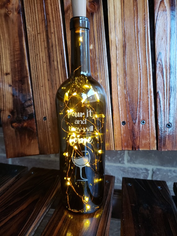 Etched wine sale bottles