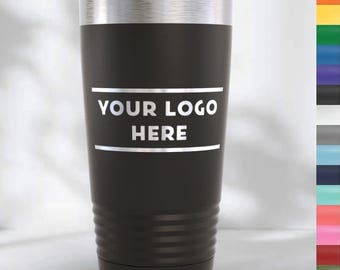 Custom Logo Tumbler | Personalized Business Gift Tumbler | Laser Engraved Corporate Promotional Travel Mug |Team Gift | Team Awards