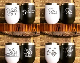 Bridal Party Tumbler. Laser etched stainless steel. Great wedding gift fir her, him, husband, wife.