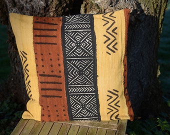 Bogolan/Mud cloth/cushion cover/pillow/hand woven/Mali Bogolanfini/Tribal/authentic /50x50cm (20x20")B116