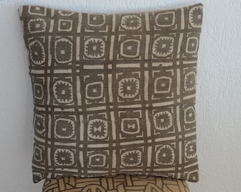 Bogolan/Mud cloth/Antique/cushion cover/pillow/hand woven/hand stitched/Mali Bogolanfini/Tribal/authentic /50x50cm (20x20")B95