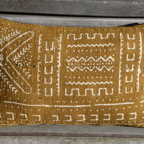 Bogolan/Mud cloth/cushion cover/pillow/hand woven/Mali Bogolanfini/Tribal/authentic /30x50cm (12x20")B75