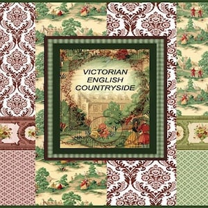 Dollhouse Wall Paper VICTORIAN ENGLISH COUNTRYSIDE, scale 1:12. Digital Download.