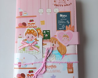 Diario Notebook Kawaii Pretty Girls Decorato, perfetto come regalo.