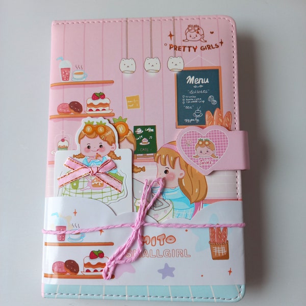 Diary Notebook Kawaii Pretty Girls Decorated, perfect for gift.