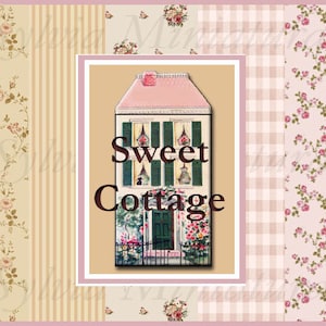 Dollhouse Sweet Cottage Wall Papers, scale 1:12. Digital Download