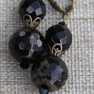 Agate Swarovski Brass earrings image 1